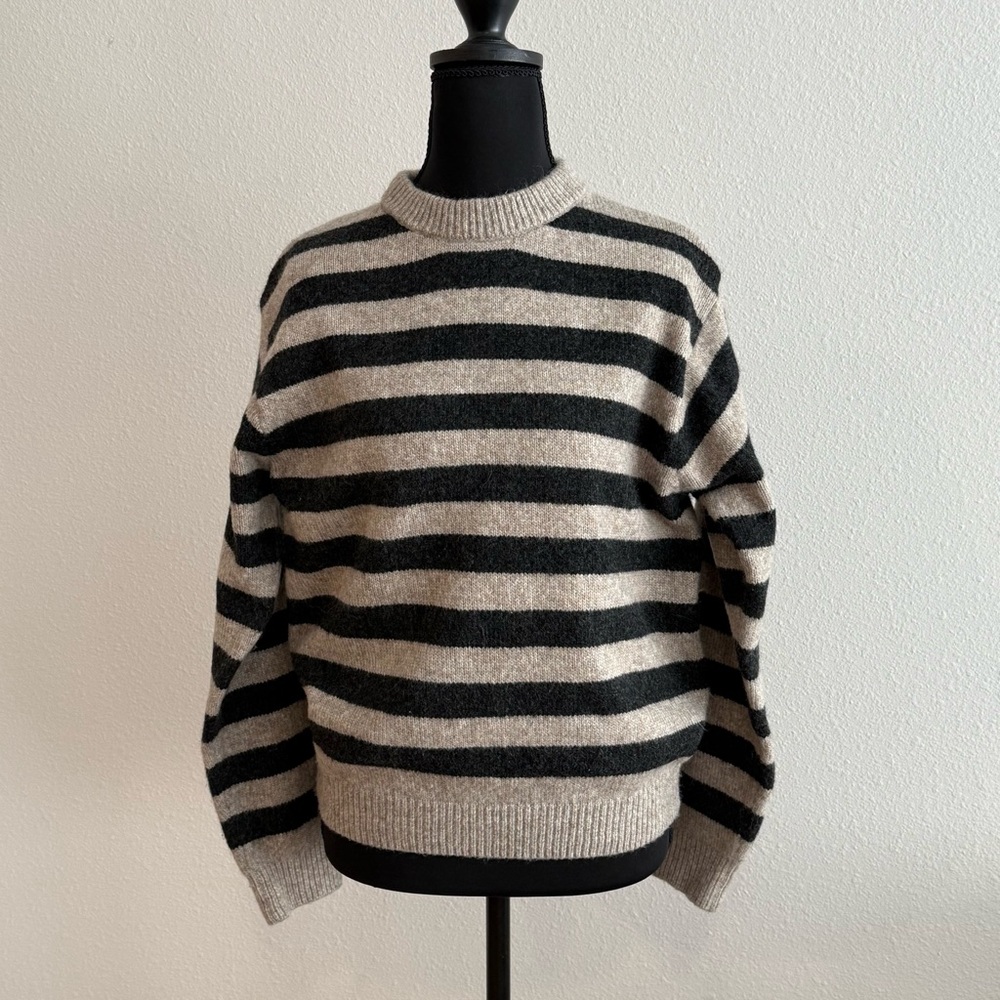 Striped Black and Gray Sweater - Picture 2 of 5